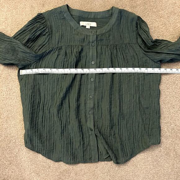 Loft Women´s Pleated Sleeve Rustic Bohemian Romance Blouse Size L - Picture 8 of 10